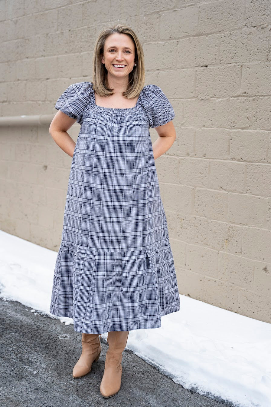 Delta Plaid Midi Dress