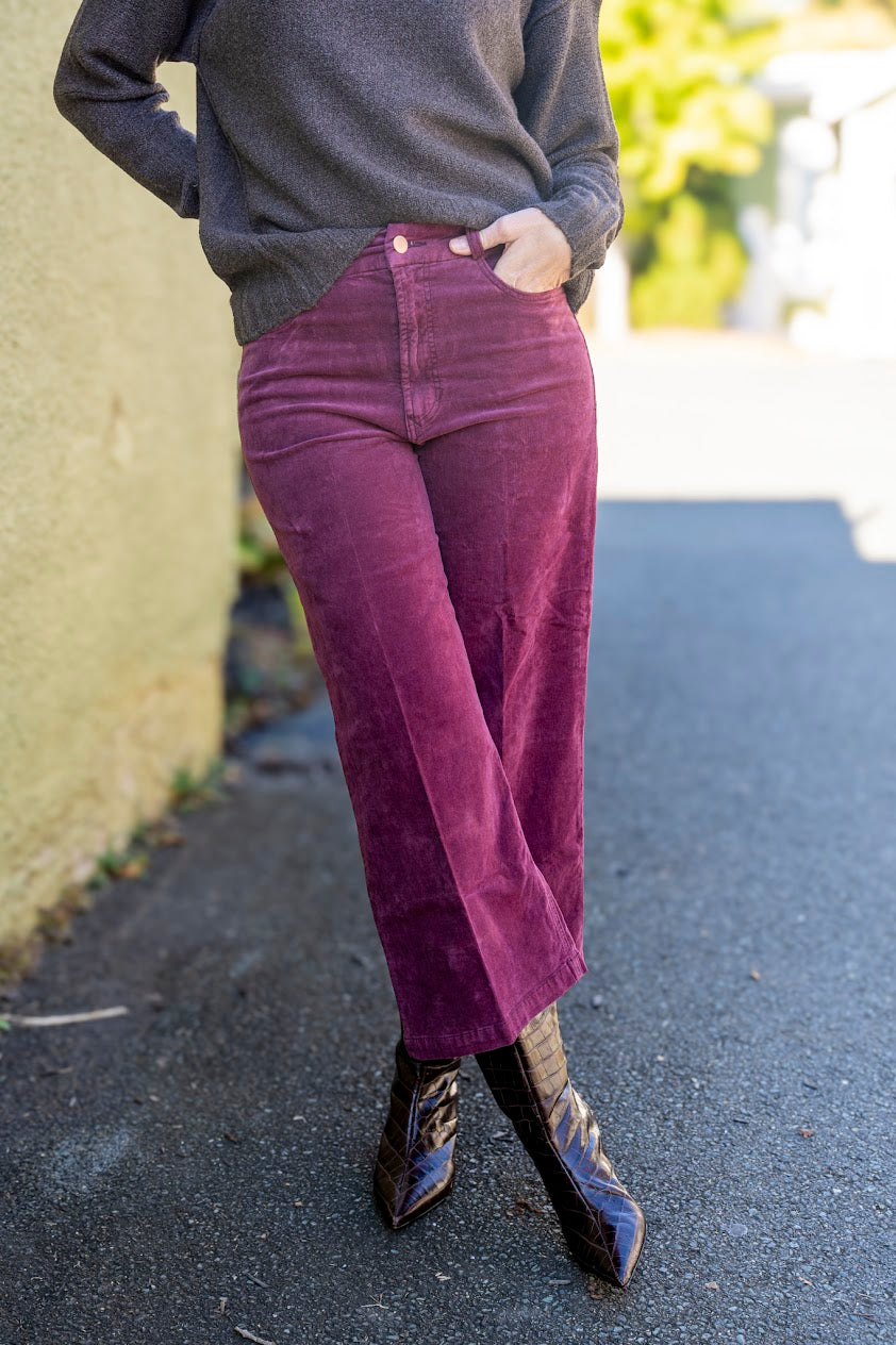 Audrey Corduroys in Plum Berry