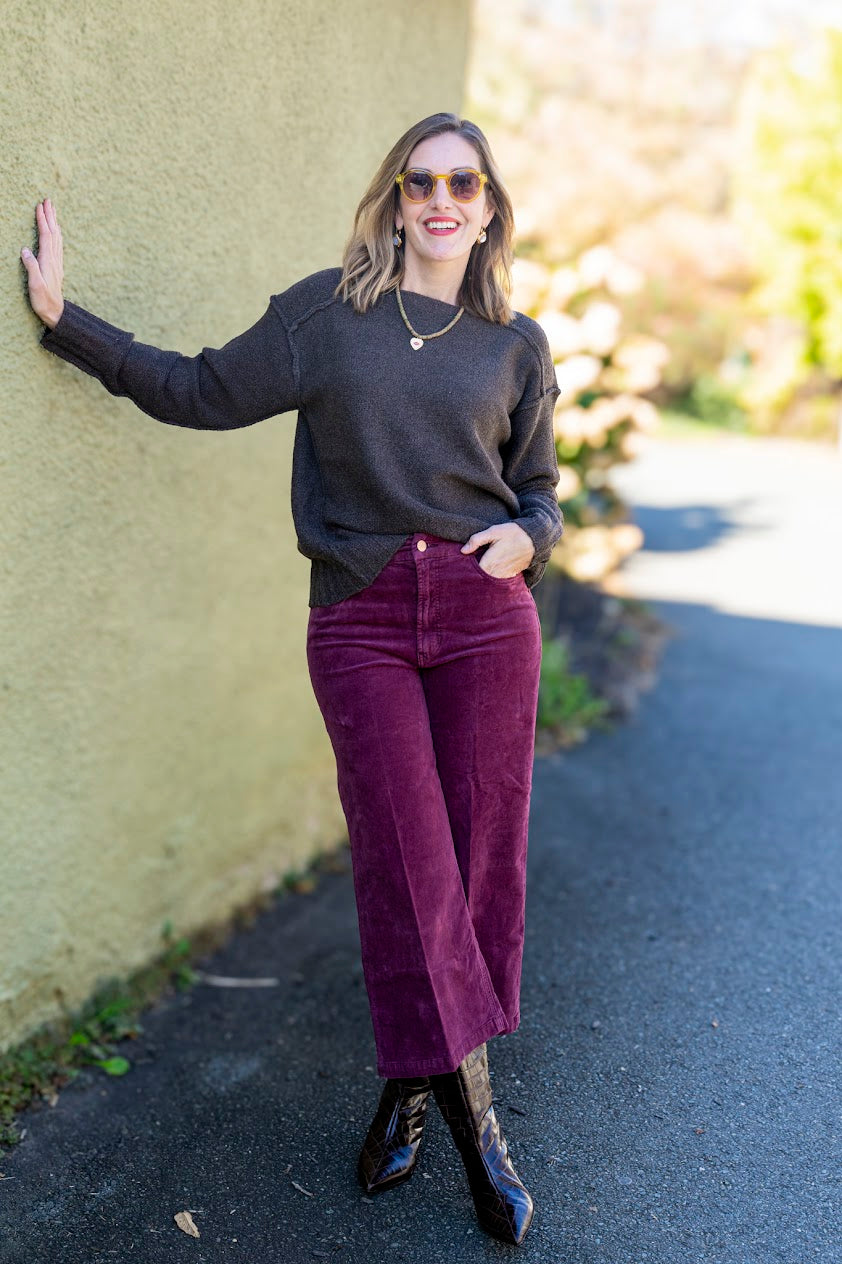 Audrey Corduroys in Plum Berry