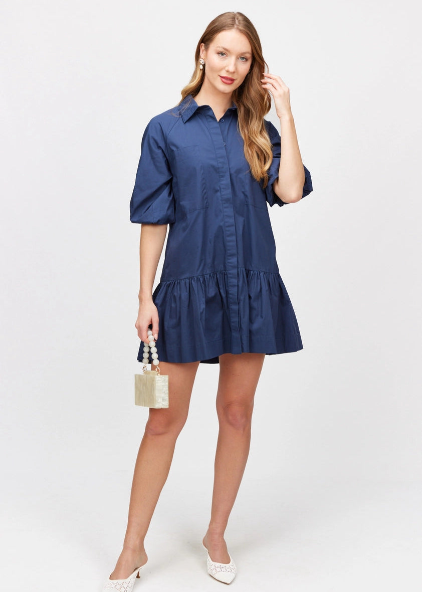 Carmen Navy Shirt Dress